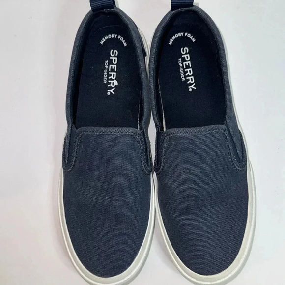 Sperry Top-Sider Crest Twin Gore Sparkle Stripe Linen Slip On - Picture 3 of 6